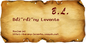 Bárány Levente névjegykártya