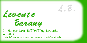 levente barany business card